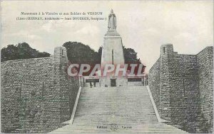 Old Postcard Monument of Victory and the Soldiers of Verdun Army