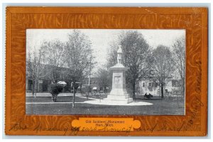 c1910's View Of Old Soldier's Monument Hart Michigan MI Posted Antique Postcard