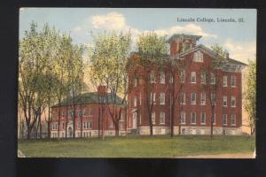 LINCOLN ILLINOIS LINCOLN COLLEGE VINTAGE POSTCARD ILL. GREENVIEW