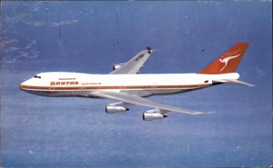 Qantas Airways Australia Boeing 74B 1974 Canberra AUS Postmark Vintage PC