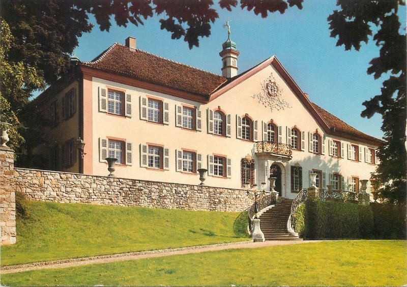 Postcard Germany schloss burgeln house tower clock architecture sculpture