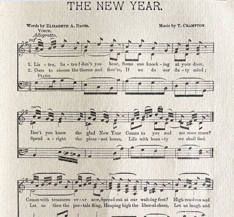 The New Year Holiday Sheet Music 1892 Victorian Voice And Piano Ephemera DWY10A