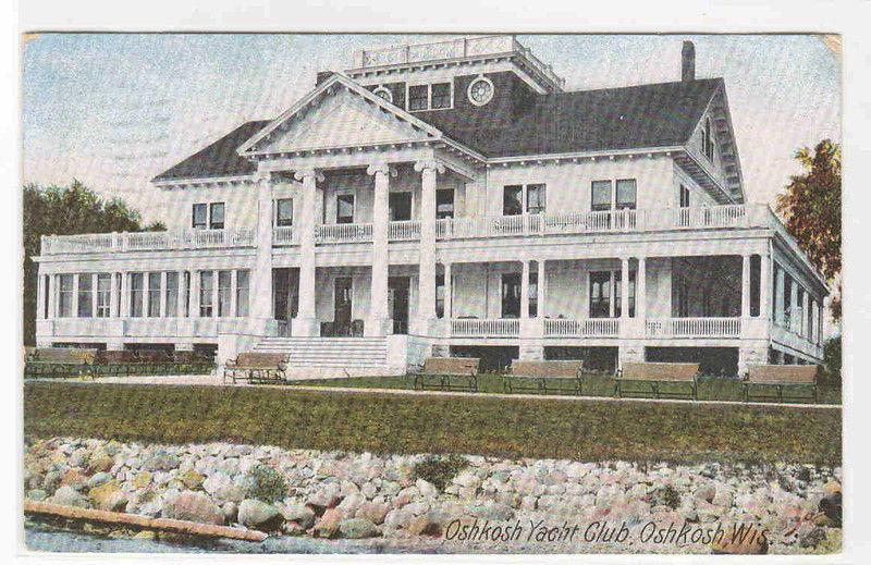 Yacht Club Oshkosh Wisconsin 1907 postcard