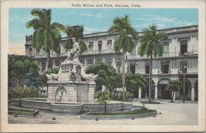 Postcard India Statue and Park Havana Cuba