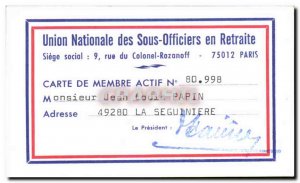 National Union Card Of Officers In Under Siege Social Retirement Rue Colonel ...