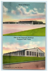 c1940s Group of Hangars and Classroom, Sheppard Field Texas TX Unposted Postcard