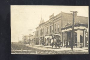 RPPC SANBORN IOWA DOWNTOWN STREET SCENE STORES 1910 REAL PHOTO POSTCARD