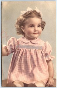 c1940s Quebec, Canada Adorable Little Girl Portrait Lorenzo Audet Postcard A148