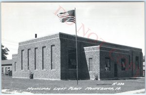 c1950s Montezuma, IA RPPC Municipal Light Power Plant Energy Real Photo A109