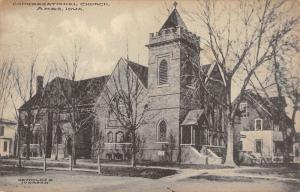 Ames Iowa Congregational Church Street View Antique Postcard K85435