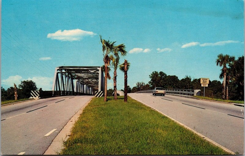 Vtg Florida FL Bridge Over Suwanee River Dixie County 1960s View Postcard