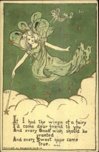 Fantasy Fairy Sky Clouds Stars 1911 Sandford Card Co ABE Postcard #1