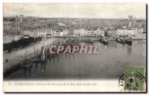Old Postcard Panorama La Rochelle harbor taken from the Tower Saint Nicolas