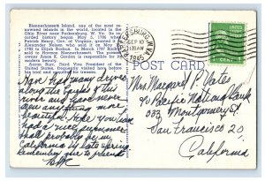 Vintage Blennerhassett Island Ohio River, Parkersburg, W. Va. Postcard P7E