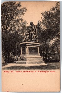 Postcard NY Albany Washington Park Burn's Monument