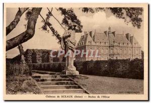 Old Postcard Chateau de Sceaux (Seine) statue I Winter