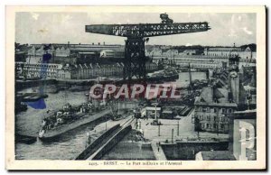 Old Postcard Brest Military Port and L & # 39Arsenal Boat