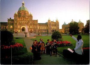 Canada British Columbia Victoria Parliament Buildings and Musicians