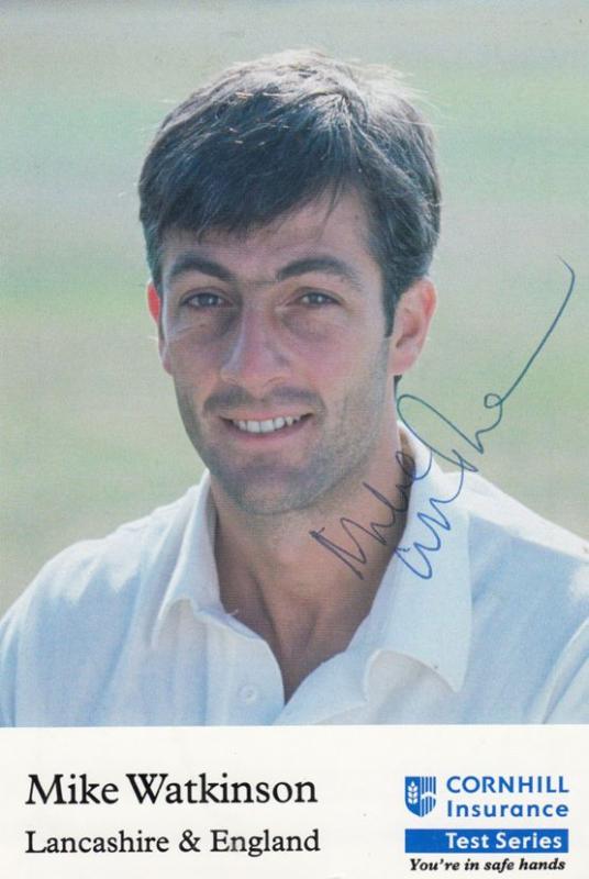 Mike Watkinson Hand Signed Cornhill Cricket Test Series Photo Card