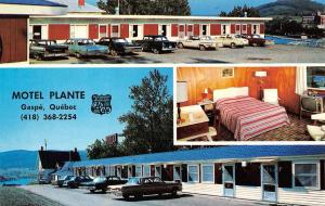 GASPE, Quebec Canada   MOTEL PLANTE  Multi w/Interior  ROADSIDE Chrome Postcard