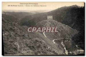 Old Postcard Auvergne Picturesque St Flour Cantal Ruins of the Chateau of All...