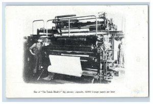 C. 1905-07 Toledo Blade Print Press, Toledo, Ohio. Postcard F144E