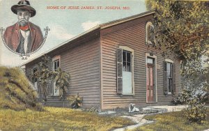 HOME OF JESSE JAMES ST. JOSEPH MISSOURI POSTCARD (c. 1910)
