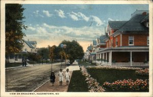 Hagerstown Maryland MD Neighborhood Kids on Broadway Vintage Postcard
