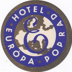 Czechoslovakia Poprad Hotel Europa Vintage Luggage Label sk3262