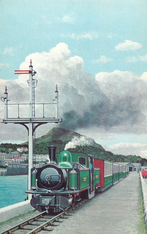 Transportation themed postcard Earl of Merioneth locomotive train Portmadoc