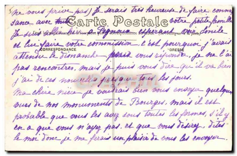 Old Postcard Bourges Cathedral North fa?ade