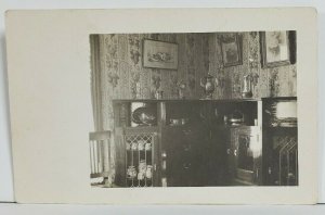 RPPC Interior Room Lovely Cabinet Tea Set & Other Wares Photo Postcard N17