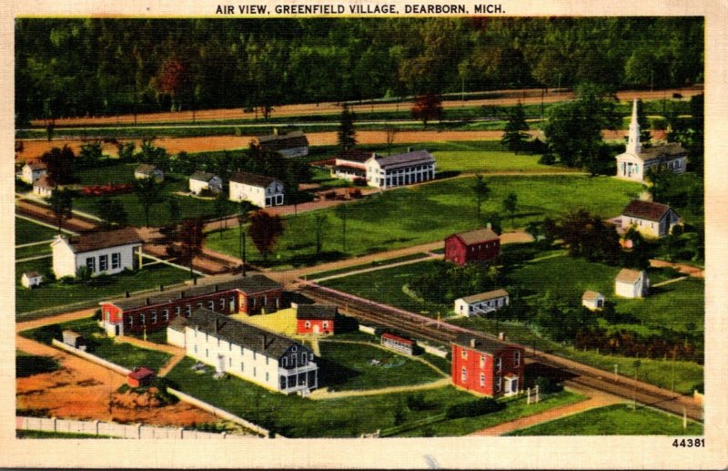 Michigan Dearborn Aerial View Of Greenfield Village 1940