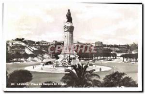 Postcard Old Lisboa Praca Marques De Pombal Portugal