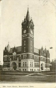 Vintage Postcard; Manchester IA Court House, Delaware County Posted 1907