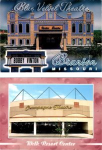 2~4X6 Postcards Branson MO Missouri BLUE VELVET/Vinton & CHAMPAGNE THEATRES/Welk