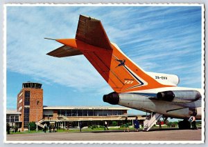 Postcard JBM Hertzog Airport Bloemfontein South Africa SAA Airplane BS16