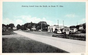 Lowell Ohio Route 77 Gas Station Coke Sign Vintage Postcard AA67783