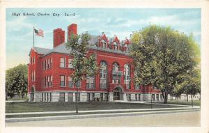 Charles City Iowa~High School Building & Grounds~1920s Postcard