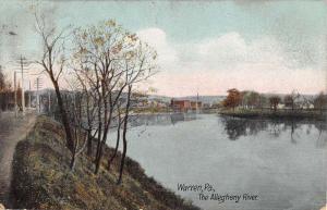 Warren Pennsylvania Allegheny River Waterfront Antique Postcard K95404