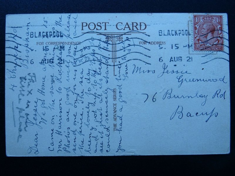 Lancashire Blackpool BISPHAM Village c1921 Postcard by Advance Series