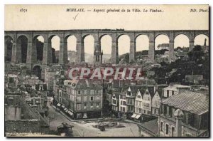 Old Postcard Morlaix general appearance of the city viaduct