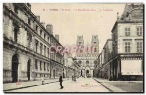 Old Postcard The lysed Orleans La Rue Jeanne d & # 39Arc La Cathedrale