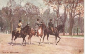 Paris. Bois de Boulogne. Horses and riders  Tuck Oilette France PC Ser. 651 #