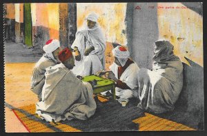 Men in Native Clothing Playing Dominos EGYPT Unused c1910s