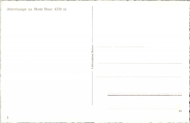 Mint Switzerland Early Aviation RPPC Postcard Glacier Pilot Geiger Hermann