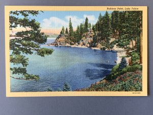 Rubicon Point Lake Tahoe CA Landscape Linen Postcard A1140091505