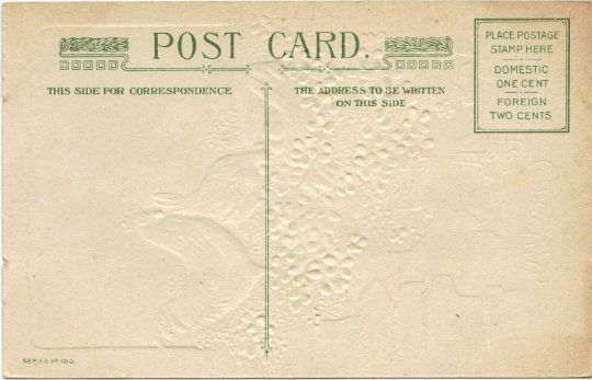 Antique Easter Postcard Chickens Violets 1912