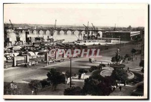 Old Postcard Bordeaux Port Autonome de Bordeaux Place de la Bourse and the Br...