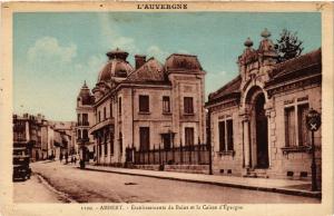 CPA L'Auvergne AMBERT Établ. de Bains et la Caisse d'Epargne (409441)